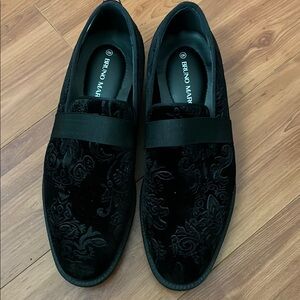 Bruno Marc Sophisticated Black Tuxedo Shoe, Velvet Slip-On Loafers
